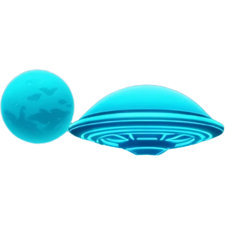 extraterrestrial futuristic otherworldly cyan bioluminescent neon-glowing aesthetic scenery emoji