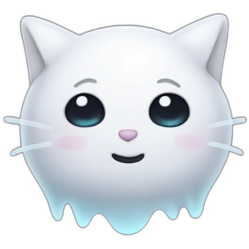 Cute ghost with cat ears emoji