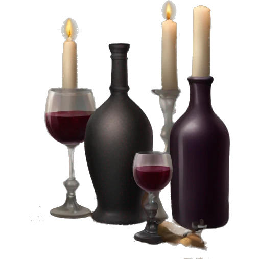Dark cozy wine set up with Vintage candelabra on a table emoji