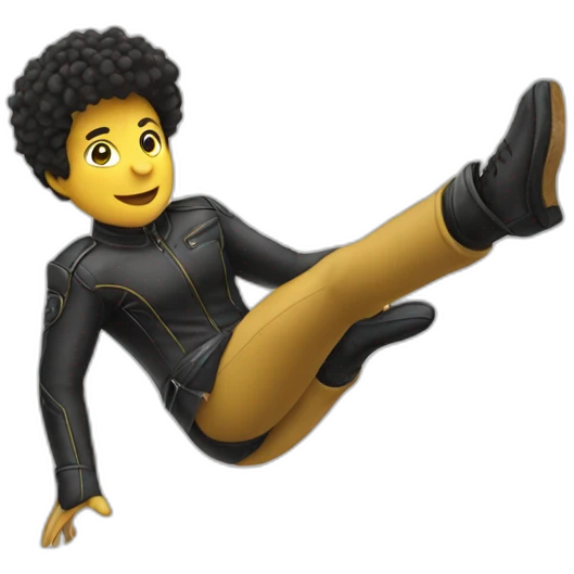 a person jump to a rider kick emoji