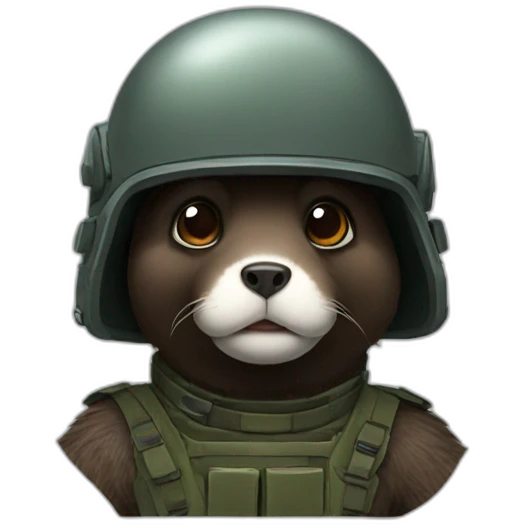 Mole with a combat helmet emoji