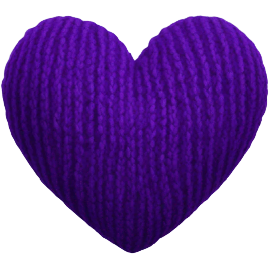 Dark purple knitted heart emoji