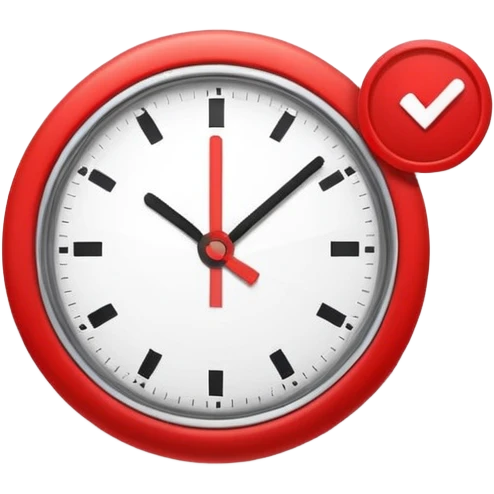 event notification icon, iPhone system icon style, clock with notification badge, minimal, modern, app UI emoji