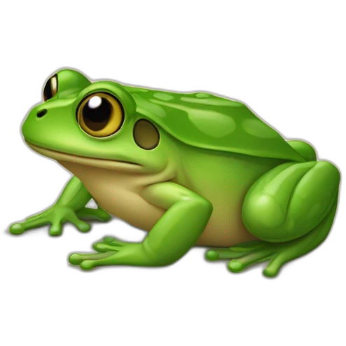 Une grenouille avec un caca emoji