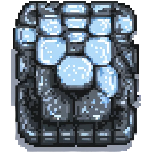 minimalistic 8-bit pixel art emoji of graphene, black, scientific, simple and clear structure emoji