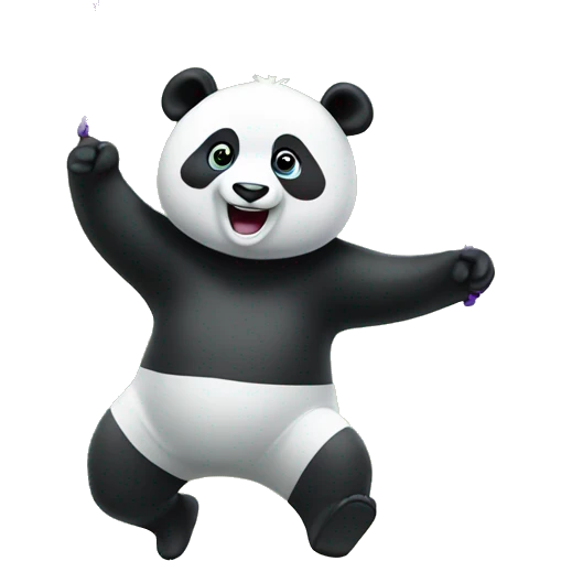 panda jump roping  emoji