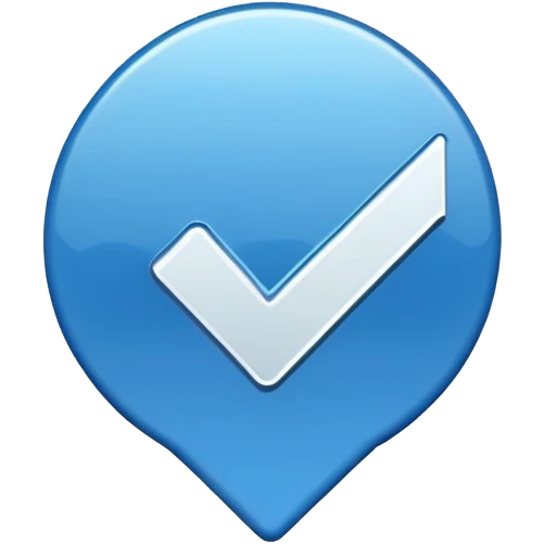 A blue Verified sign  emoji