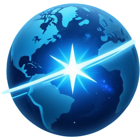 The image is a sci-fi poster with glowing blue text that reads “STAR BLAST.” A bright blue planet or star glows at the bottom, giving the design a futuristic, space-themed look. emoji
