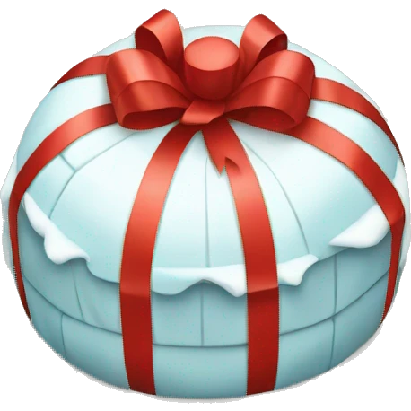 igloo wrapped in gift emoji