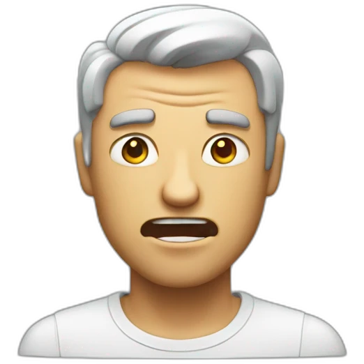 Man pissed Off but a bit happy emoji