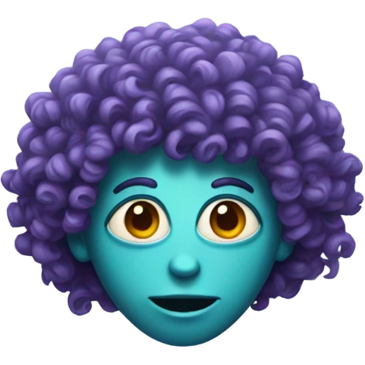 Alien with curly hair  emoji