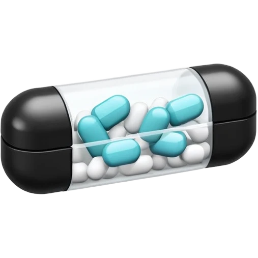 Minimalistic futuristic white&black pills pack emoji, black and white, flat vector design, high-tech clean UI icon emoji