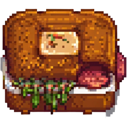 pixel art brisket, simplified but recognizable, no background emoji