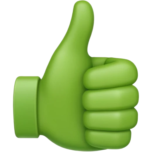Thumbs up emoji with green color emoji