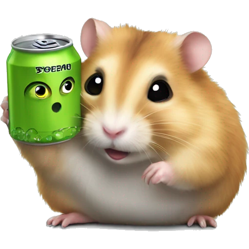Hamster drink Monster Energy emoji