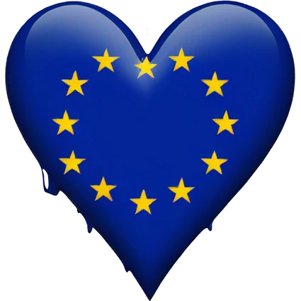 Broken heart with EU flag emoji