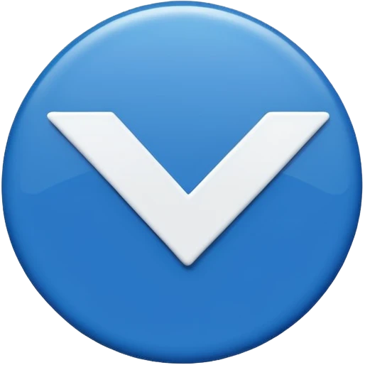 a small, round deep blue badge with a white check mark in the center, similar in style to the verification badge seen on social media emoji