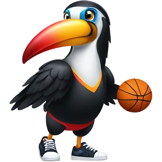 Toucan playing basketball emoji