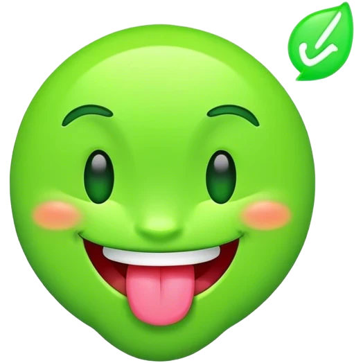 a green neon winking and smiling and his tong is out from right emoji