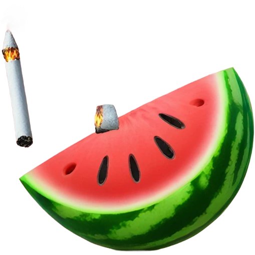 Watermelon smoking emoji