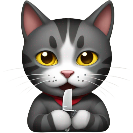 Cat with a knife emoji