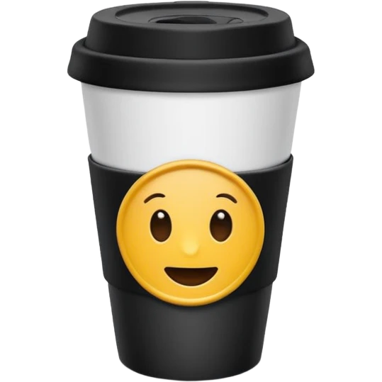 takeaway coffee cup black with black lid emoji