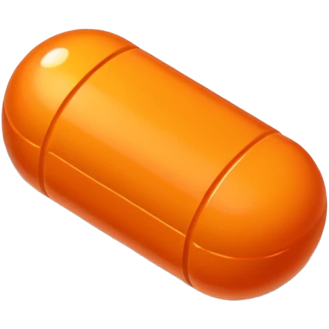 Round orange 30mg adderall with line shadow down center emoji