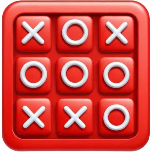 red tic tac toe nought emoji