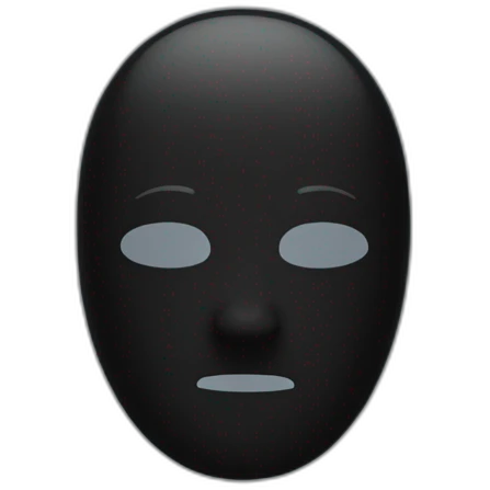 Black plain no face oval emoji