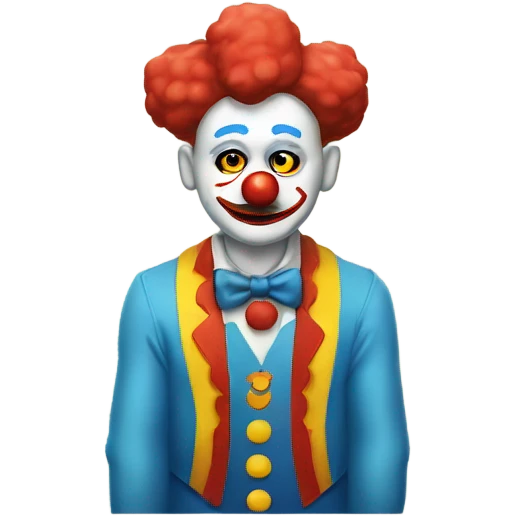 clown emoji sad with bottle of vodka, minimalistic  emoji