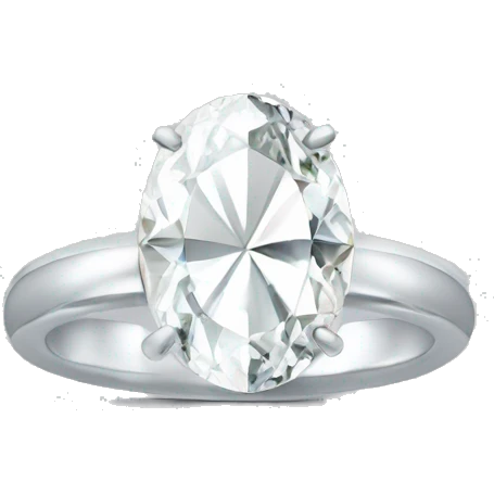 Oval diamond on a silver band emoji