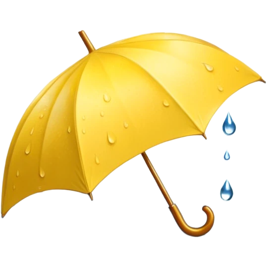 Yellow umbrella in puddle reflection, Lost Umbrella. emoji