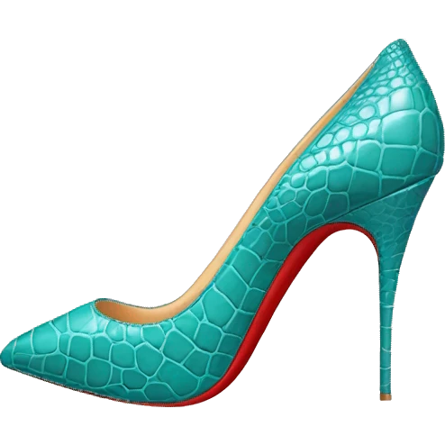 Louboutin turquoise crocodile stiletto emoji