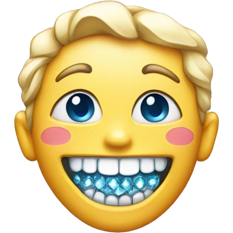 smiling face with diamond teeth emoji