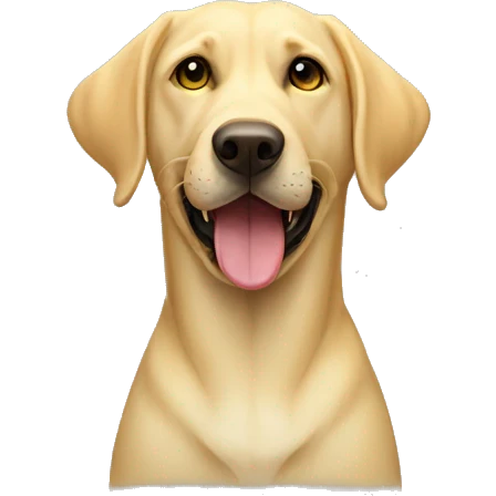 Yellow lab with ball in mouth emoji