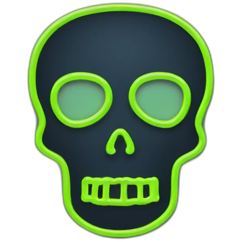 neon sign skull outline emoji