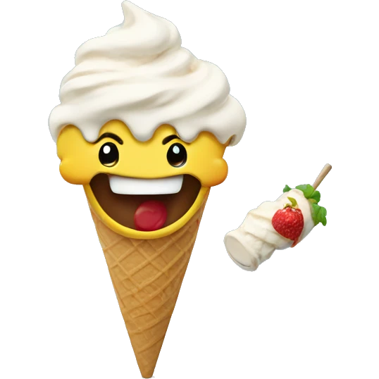 smiley eating ice cream emoji