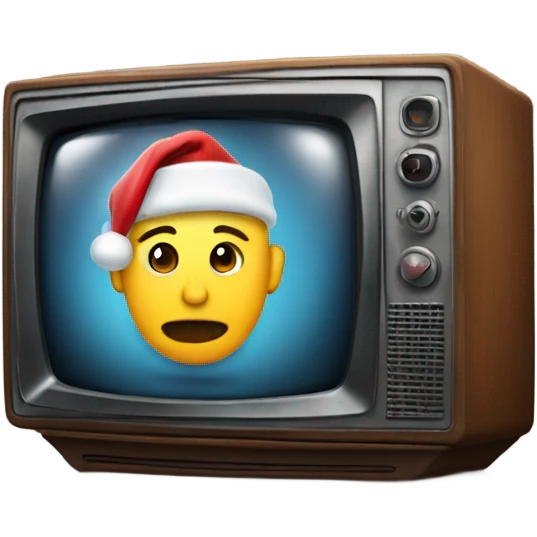 Tv with old Christmas film on emoji