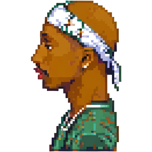 Репер 2Pac в профиль, no background emoji