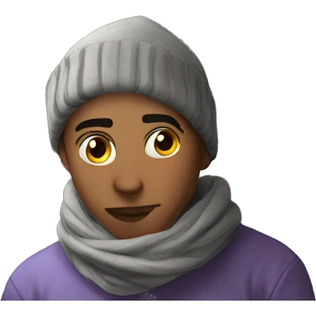 "lone boy in hooded scarf" emoji