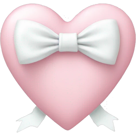 Pastel pink heart with white bow emoji