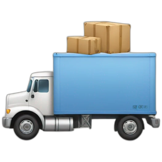 moving truck with suitcases in it emoji