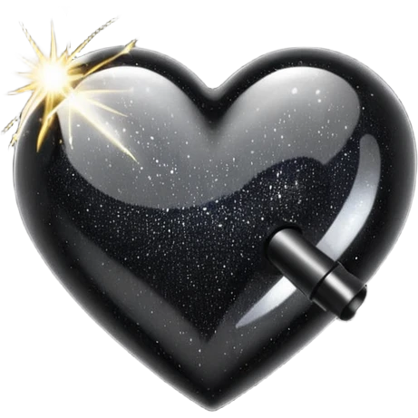 black sparkling heart spinning emoji