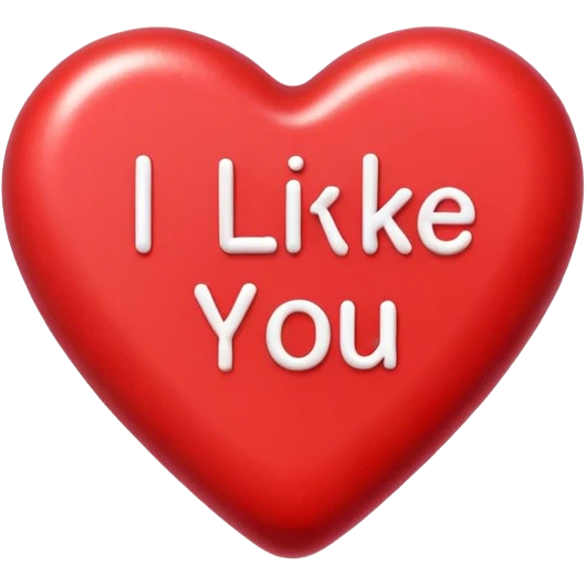 Heart shaped candy saying i like you emoji