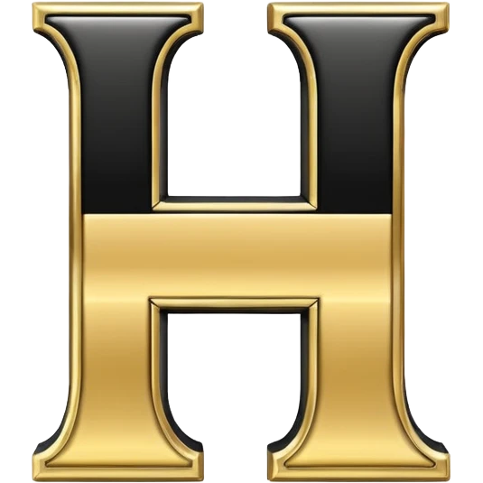 letter H in black and gold emoji