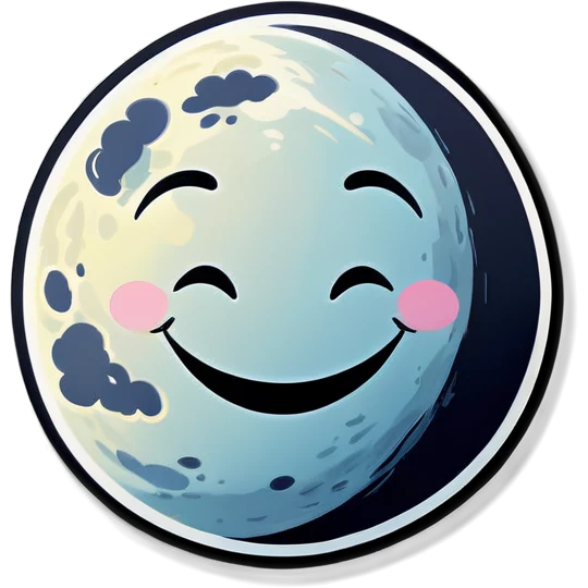 Moon with a happy face  emoji