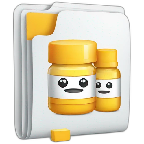 i want an emoji representing a folder with medication drugs coming out of it emoji