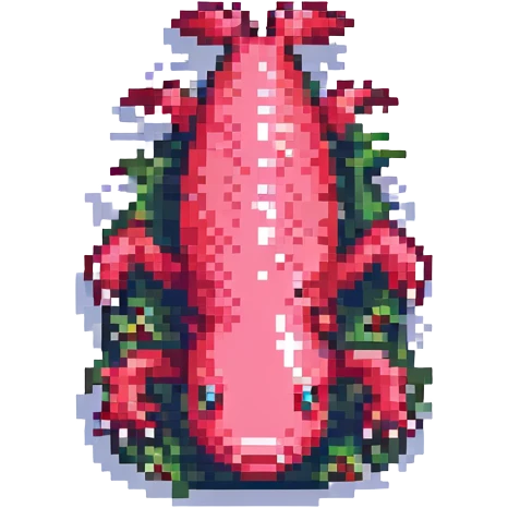 red axolotl, pixel art style emoji