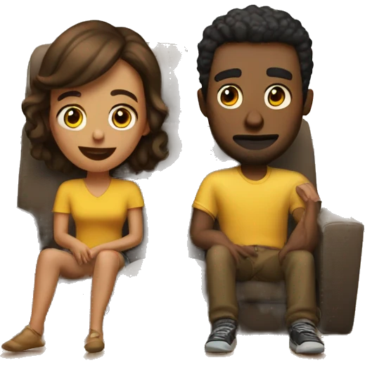Partners watching movie on Netflix  emoji