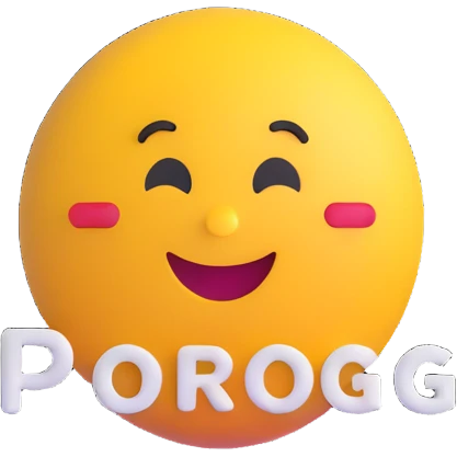 colorful 3D circular emoji with the word 'pörög' in the center in a modern font emoji